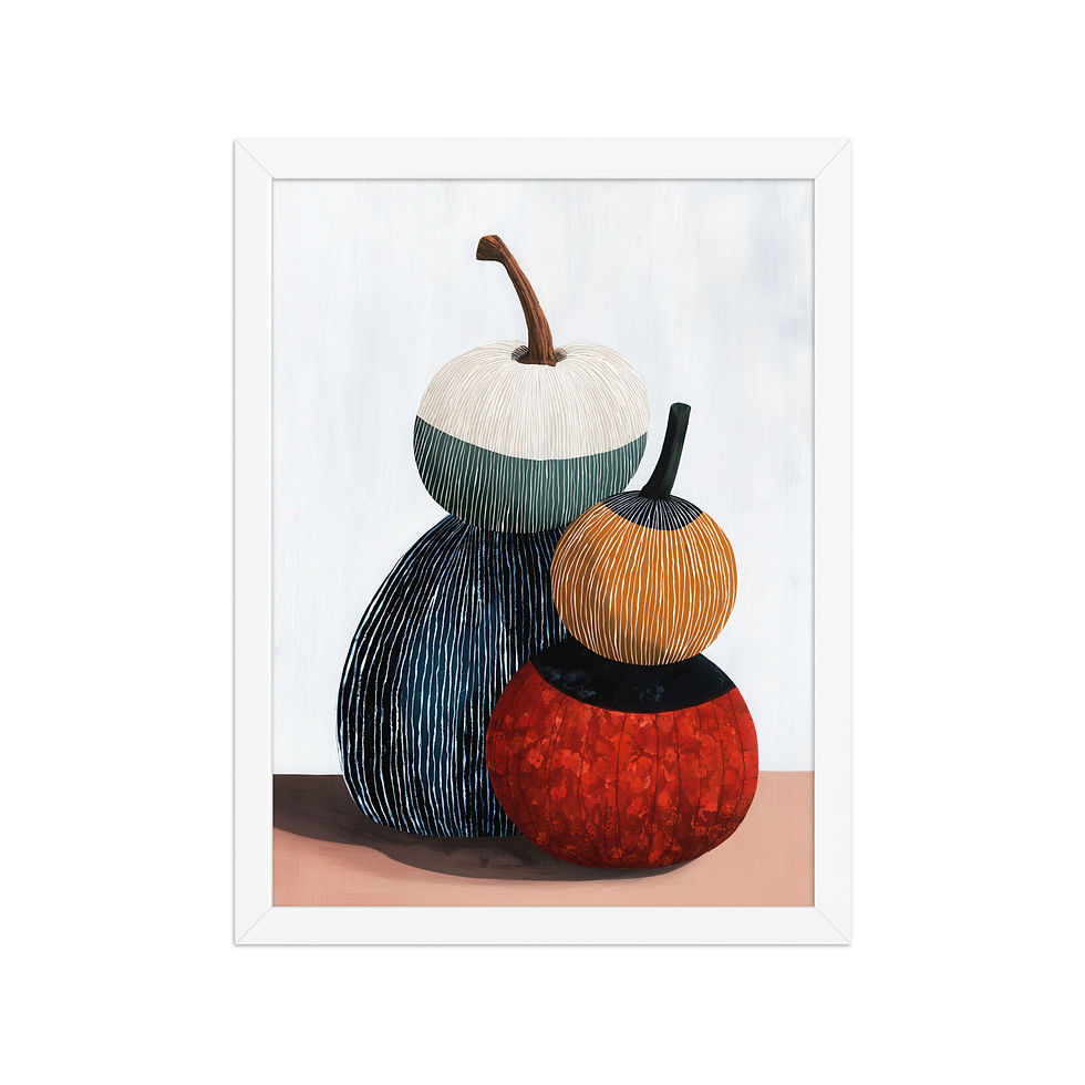 Thumbnail: Contemporary Gouache Wall Art - Framed Elegance