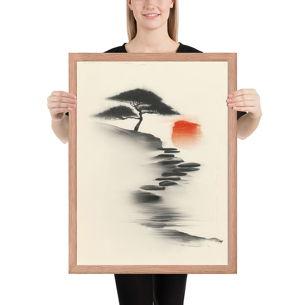 Thumbnail: Japandi Sumei-e Japanese Ink Inspired Print