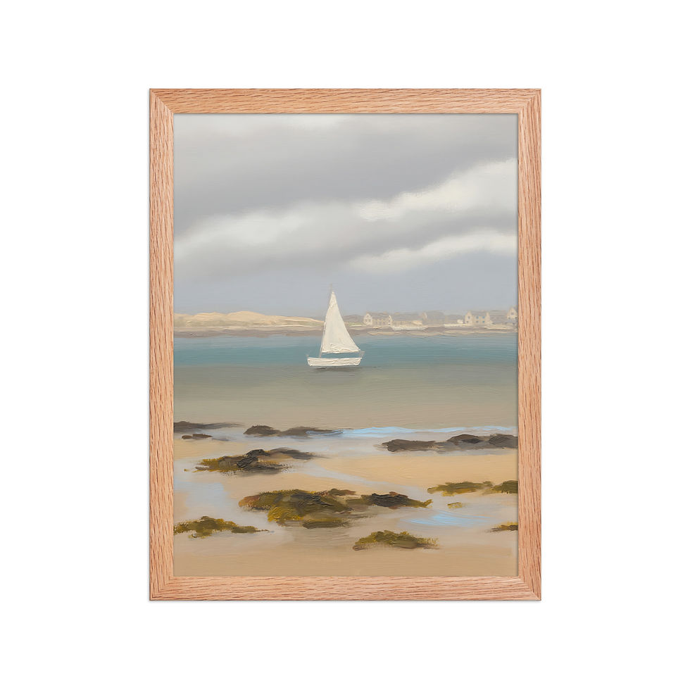 Thumbnail: Overcast Bay Minimalist Framed Wall Art