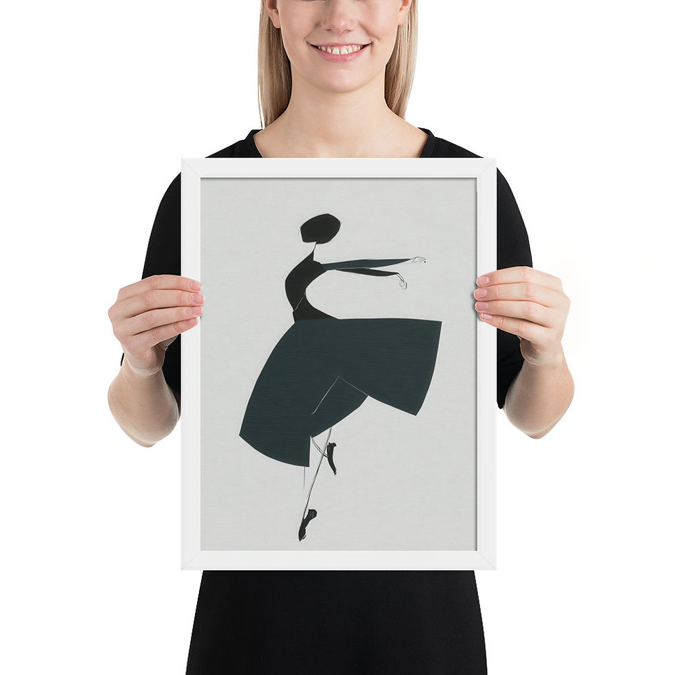 Thumbnail: Woman Dancing Gouache Inspired  Art Print 