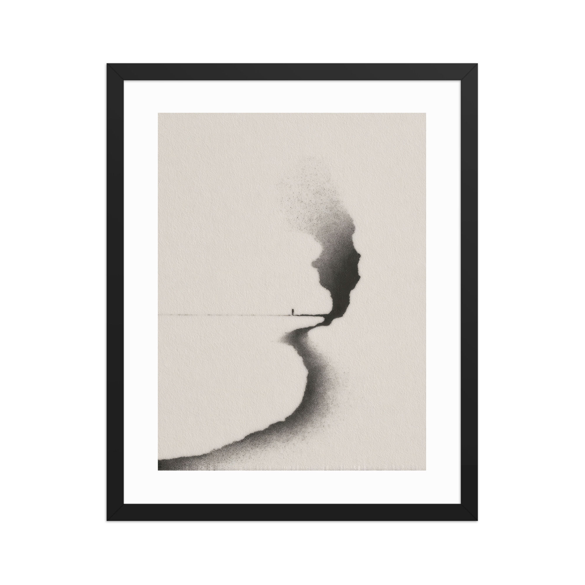 Japandi Smoke in Sumi-e Inspired Ink Wash Print
