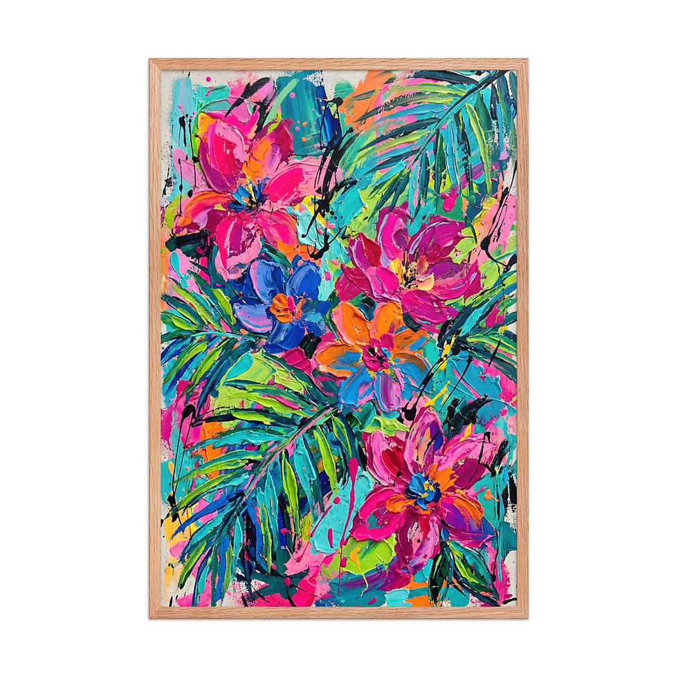 Thumbnail: Tropical Flower Explosion Unique Framed Mega Print
