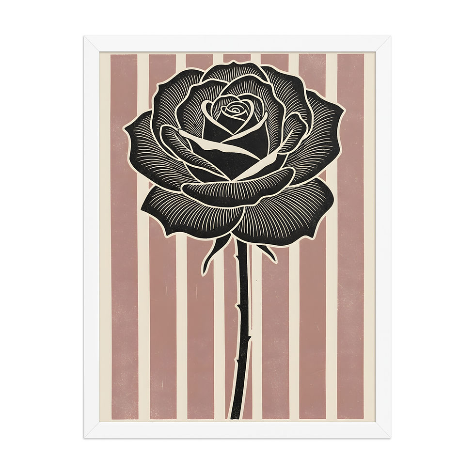 Thumbnail: Minimal Rose Framed Botanical Print