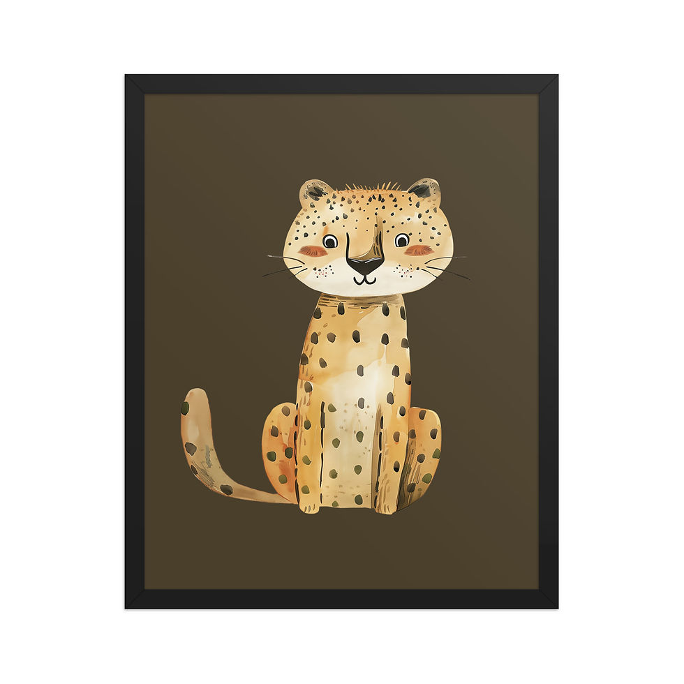 Thumbnail: Leopard | Whimsical Framed Nursery Prints for Kids' Rooms | Adorable Wall Art