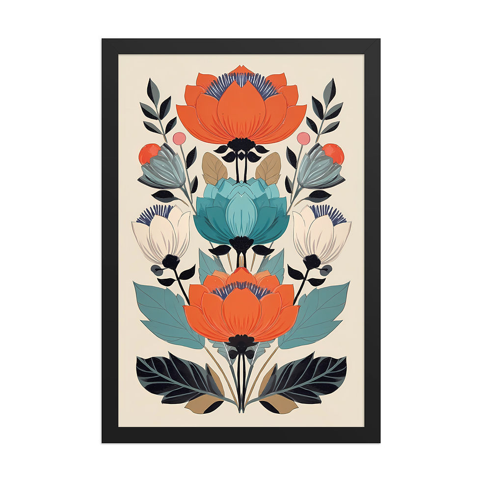 Thumbnail: Scandinavian Inspired Botanical Wall Art - Folk Style Decor