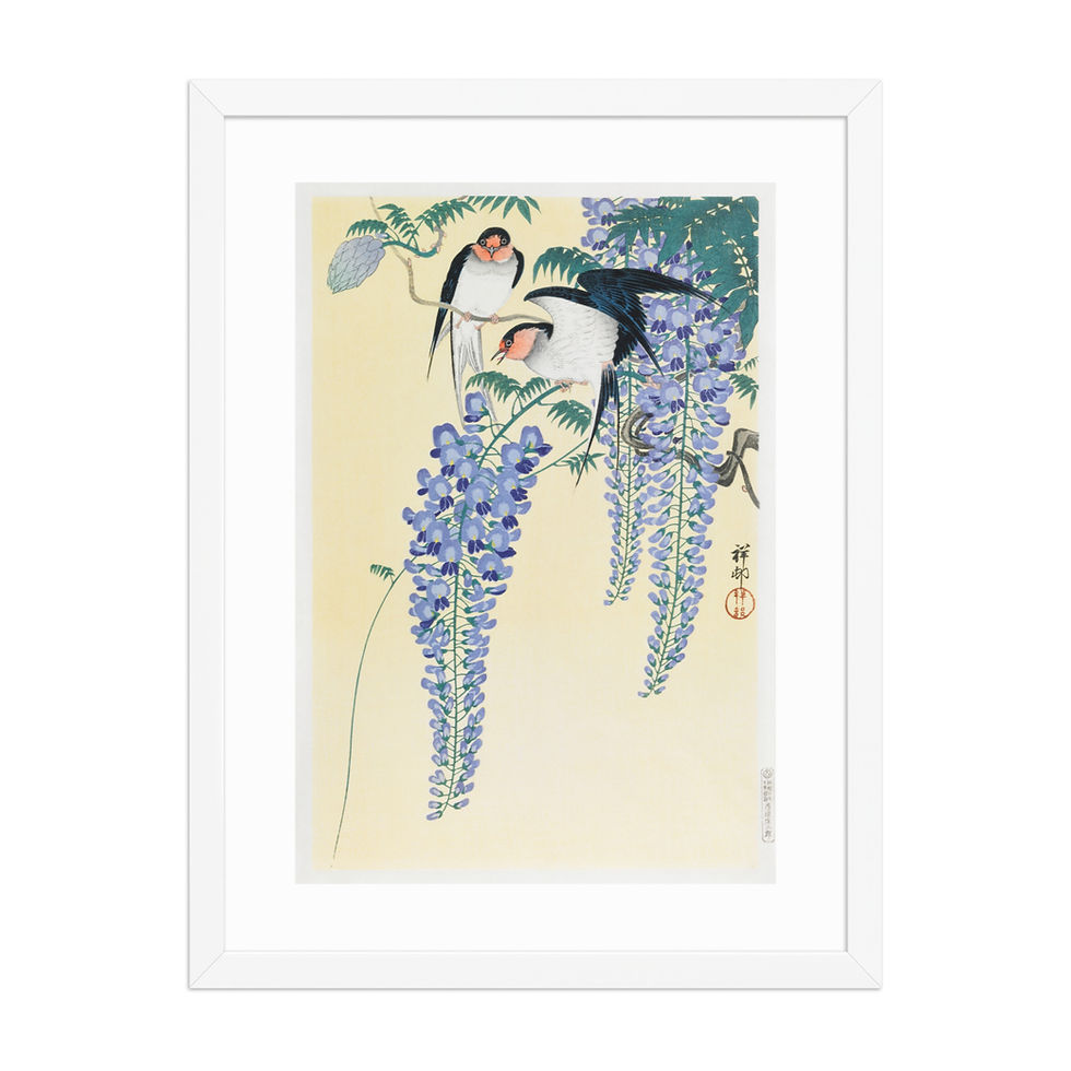 Thumbnail: Ohara Koson Swallows-and-Wisteria-(1926) Framed Wall Art