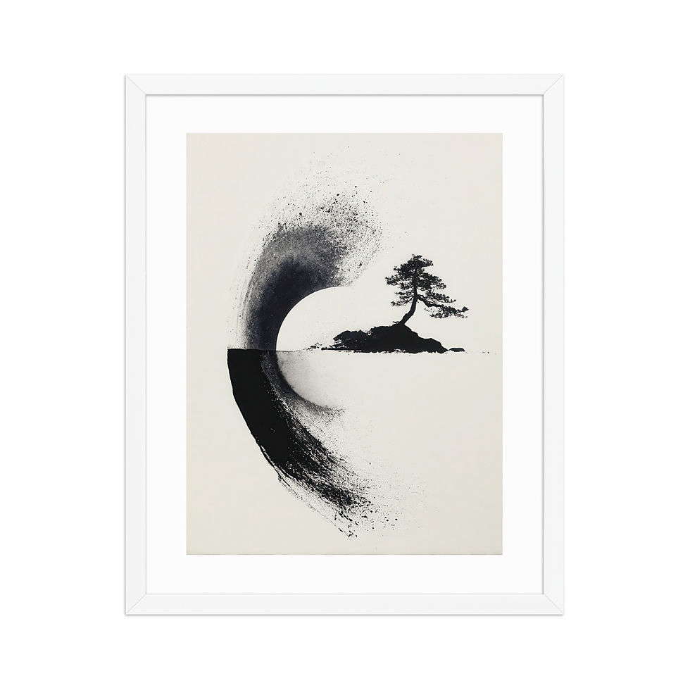 Thumbnail: Japandi Sumei-e Japanese Ink Inspired Print