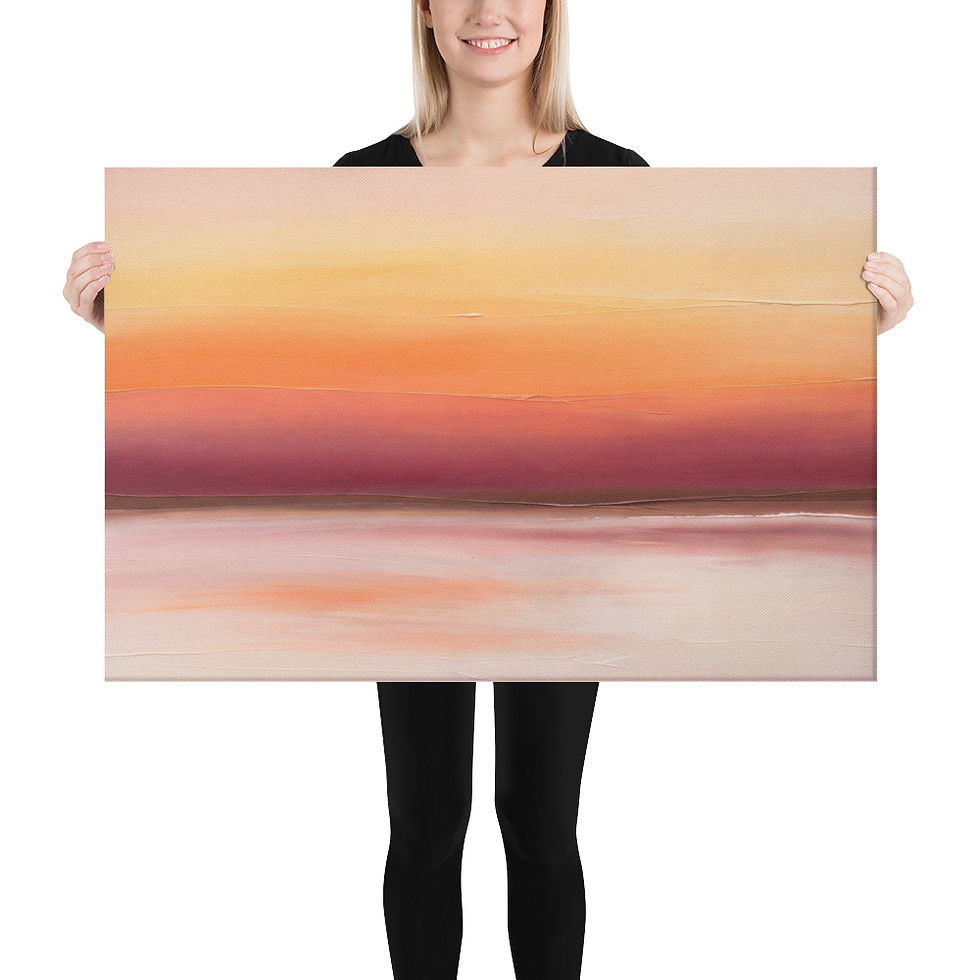 Thumbnail: Blazing Horizon Canvas – Warm Sunset Abstract Seascape Art