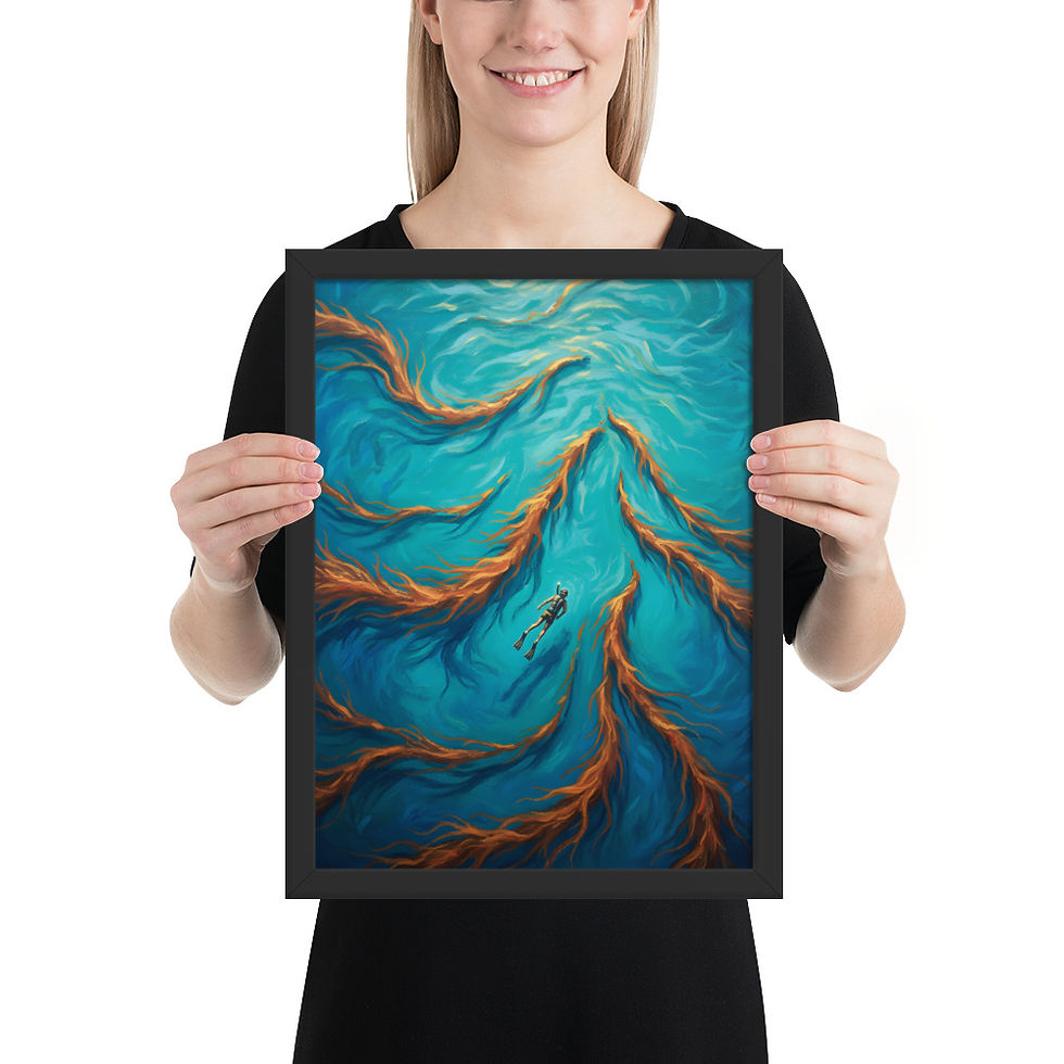 Thumbnail: Sargassum Diver Framed Wall Art