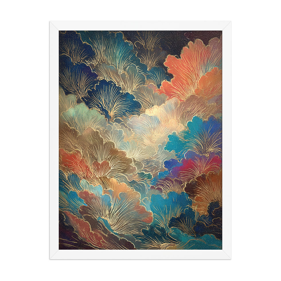 Thumbnail: Botanical Ginko Leaves in Royal Colours