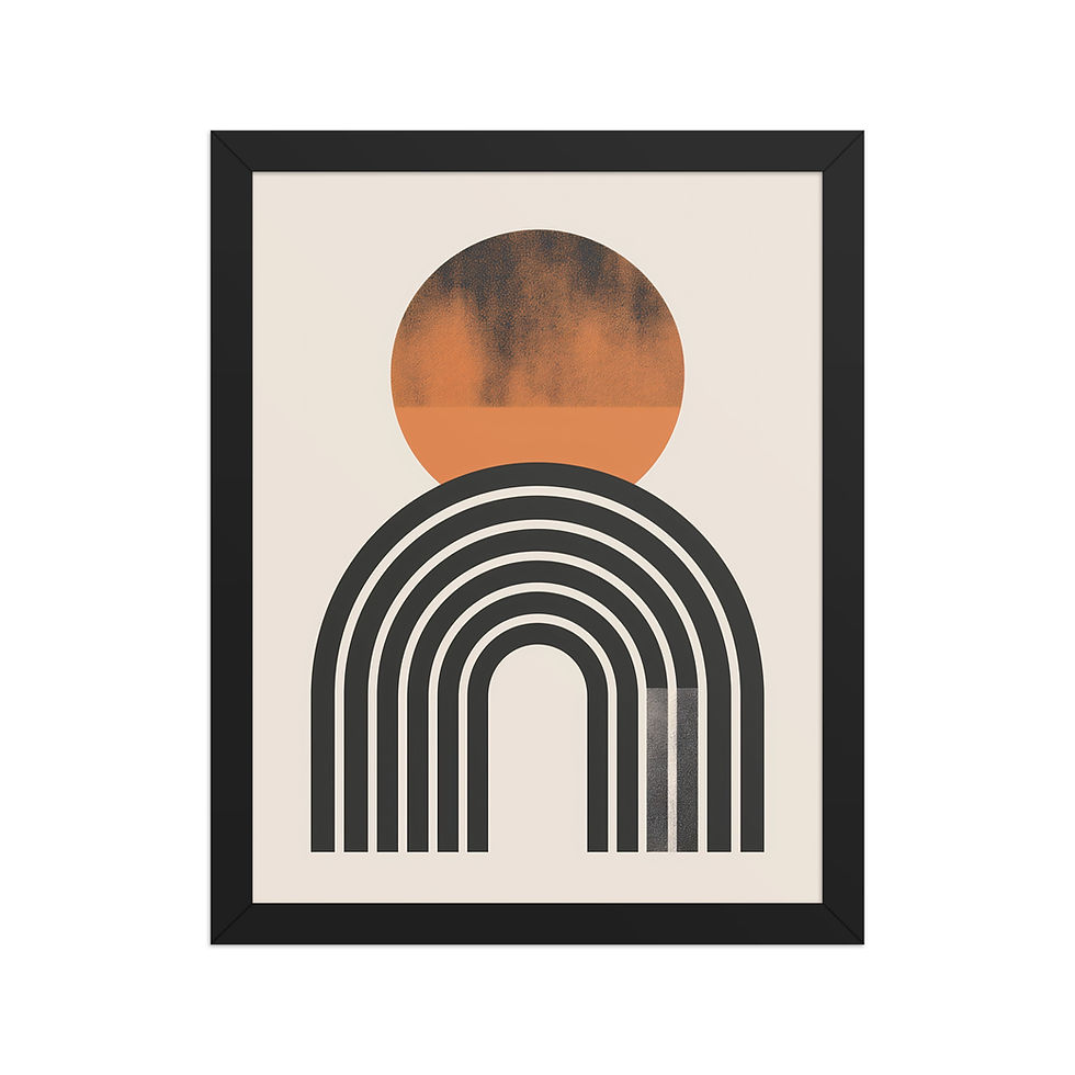 Thumbnail: Black Arches Burnt Sunset Framed Abstract Boho Wall Art