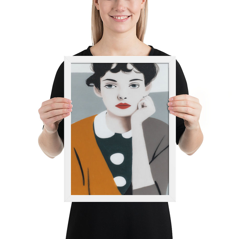 Thumbnail: Woman Thinking  Gouache Inspired Art Print 