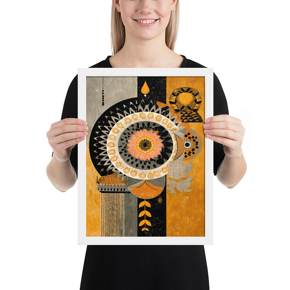 Thumbnail: Colorful Boho Art Print – Framed and Ready to Hang