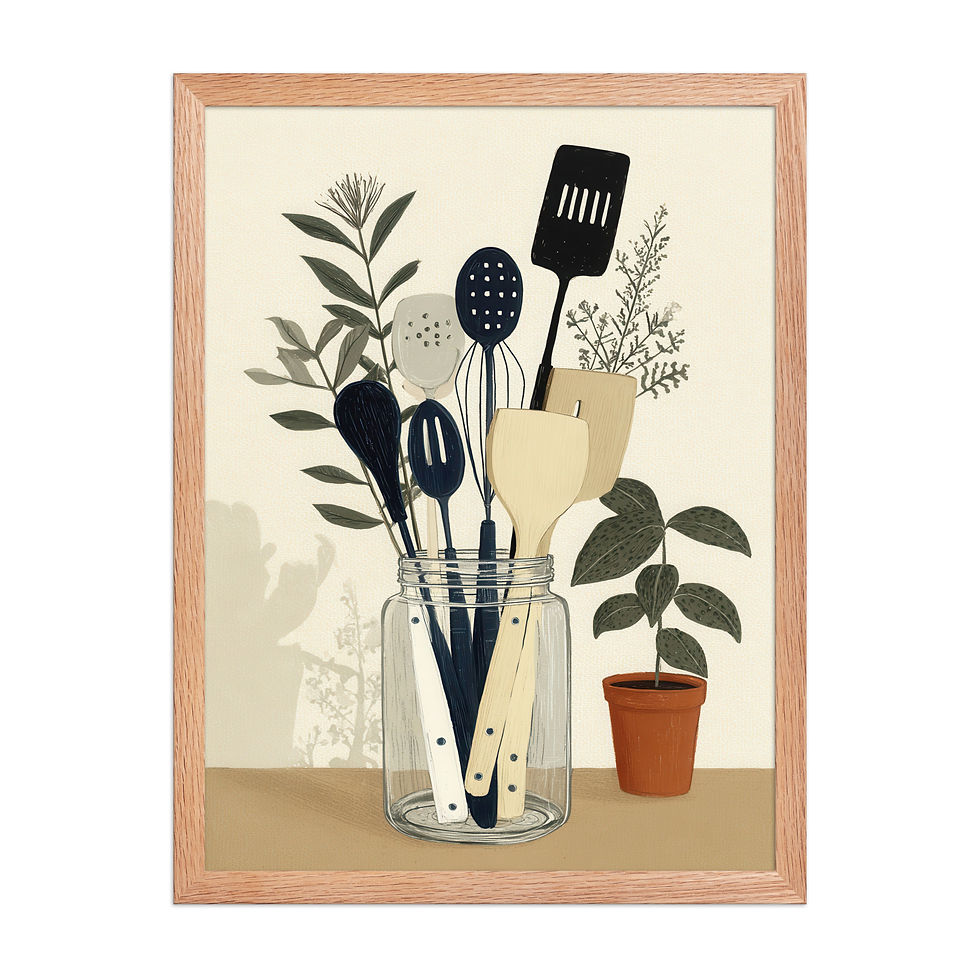 Thumbnail: Trendy Framed Gouache Art