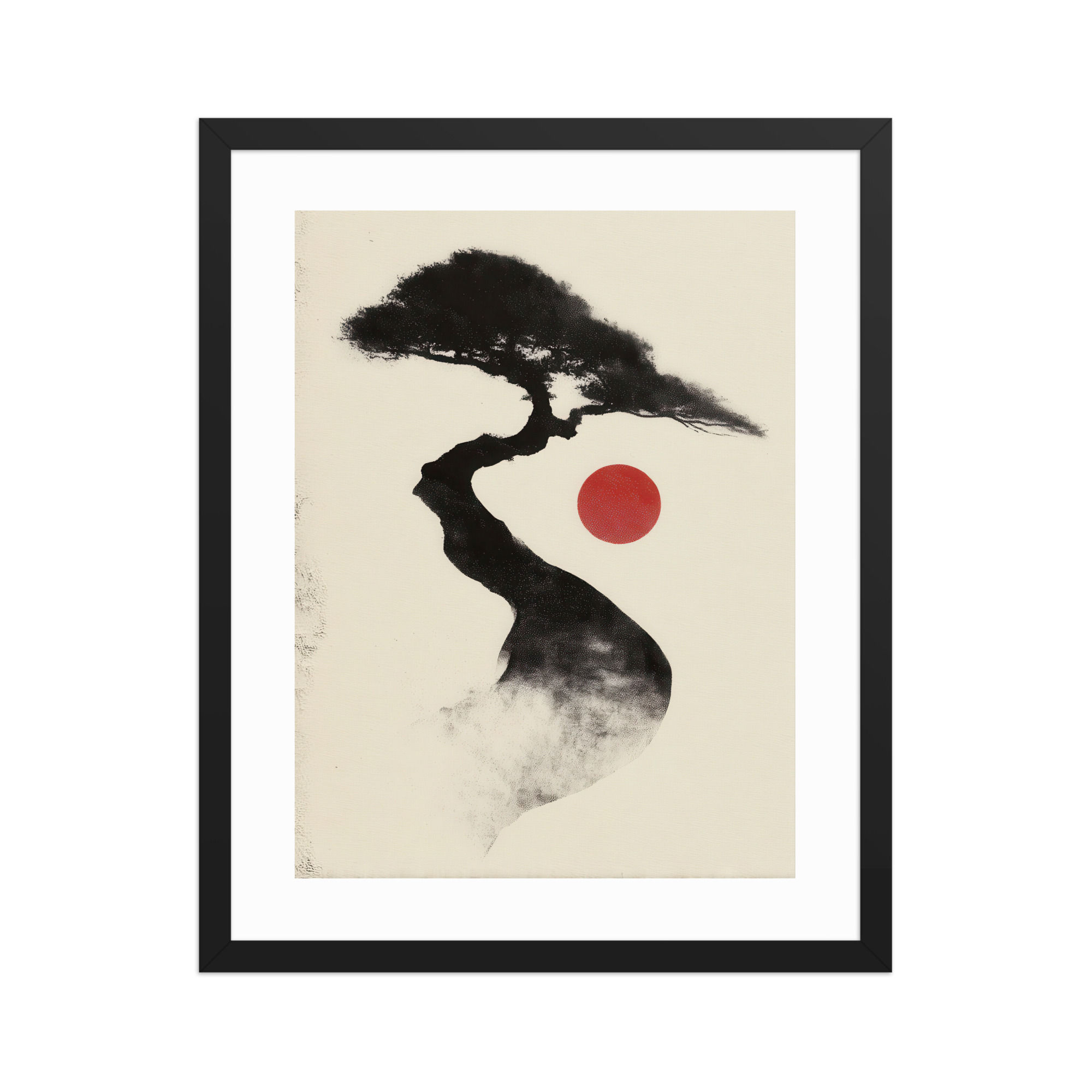 Japandi Bonsai Tree Silhouette 