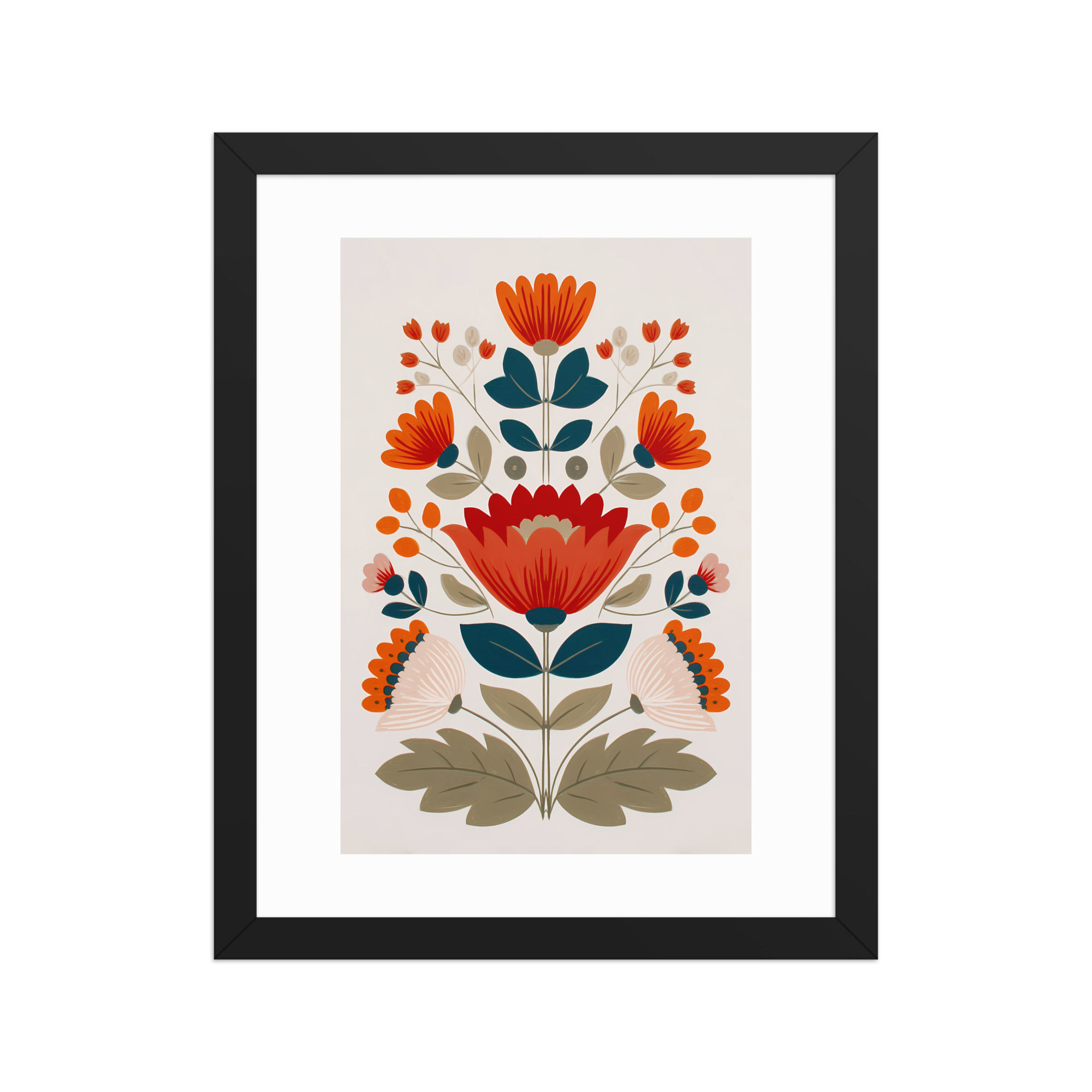 Botanical Folk Wall Art - Scandinavian Charm for Your Space