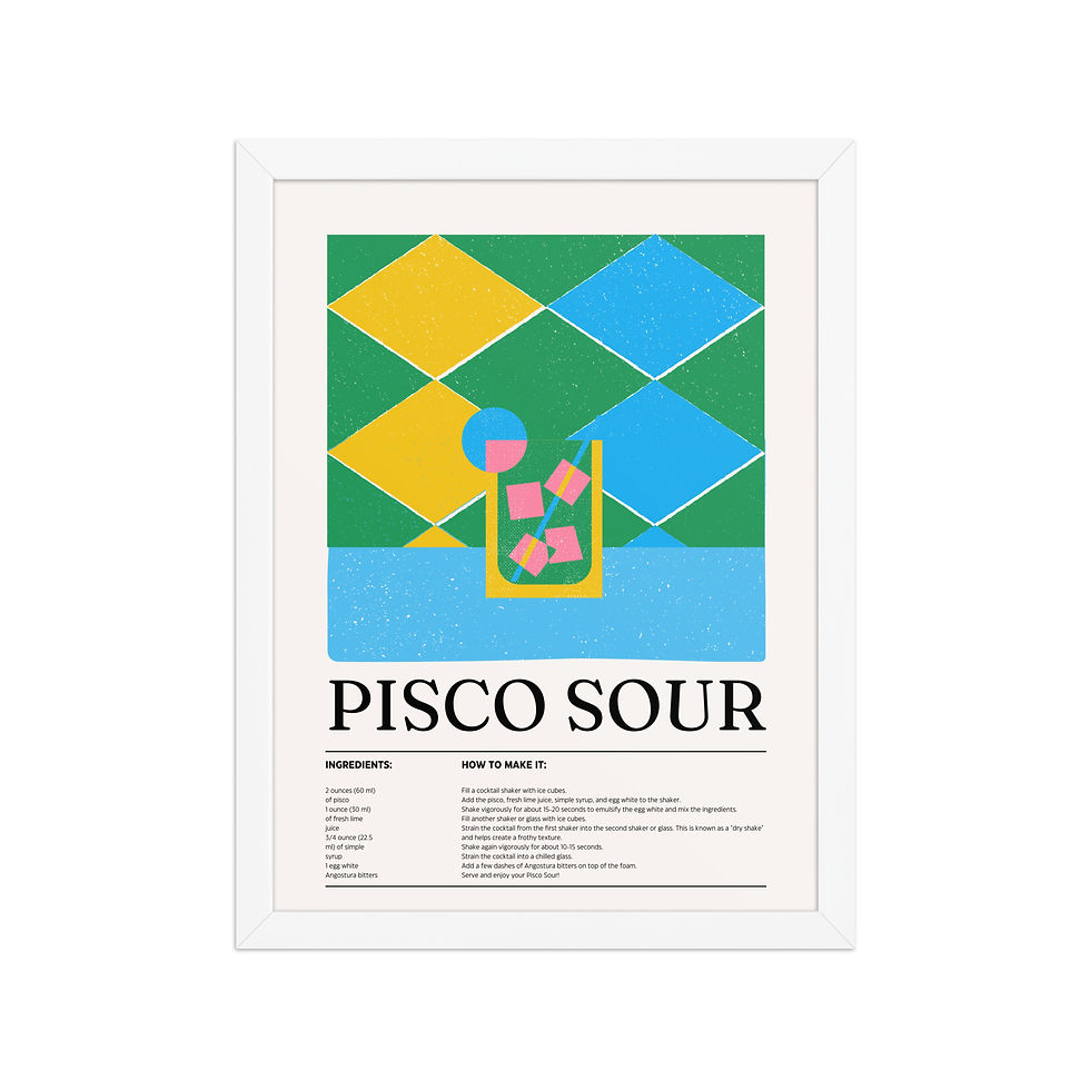 Thumbnail: Pisco Sour | Framed Cocktail Art Poster