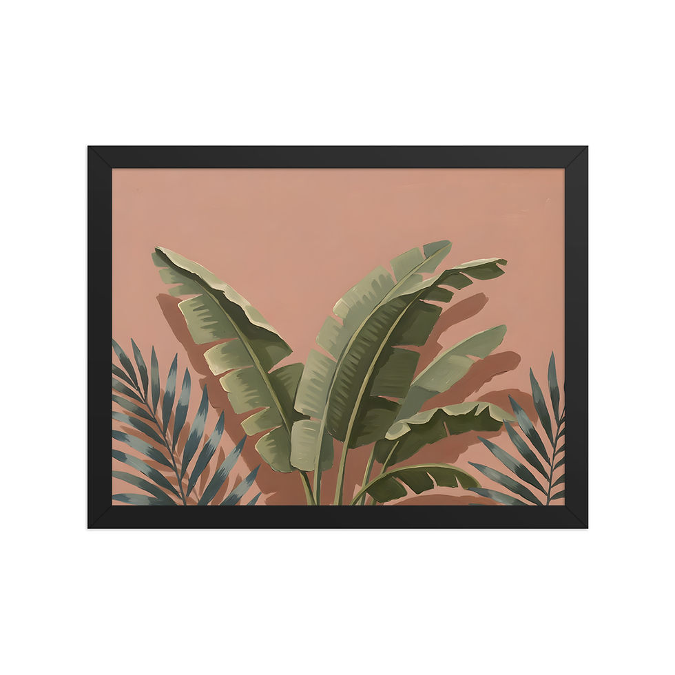 Thumbnail: Banana Leaves Painterly Style Framed Botanical Wall Art