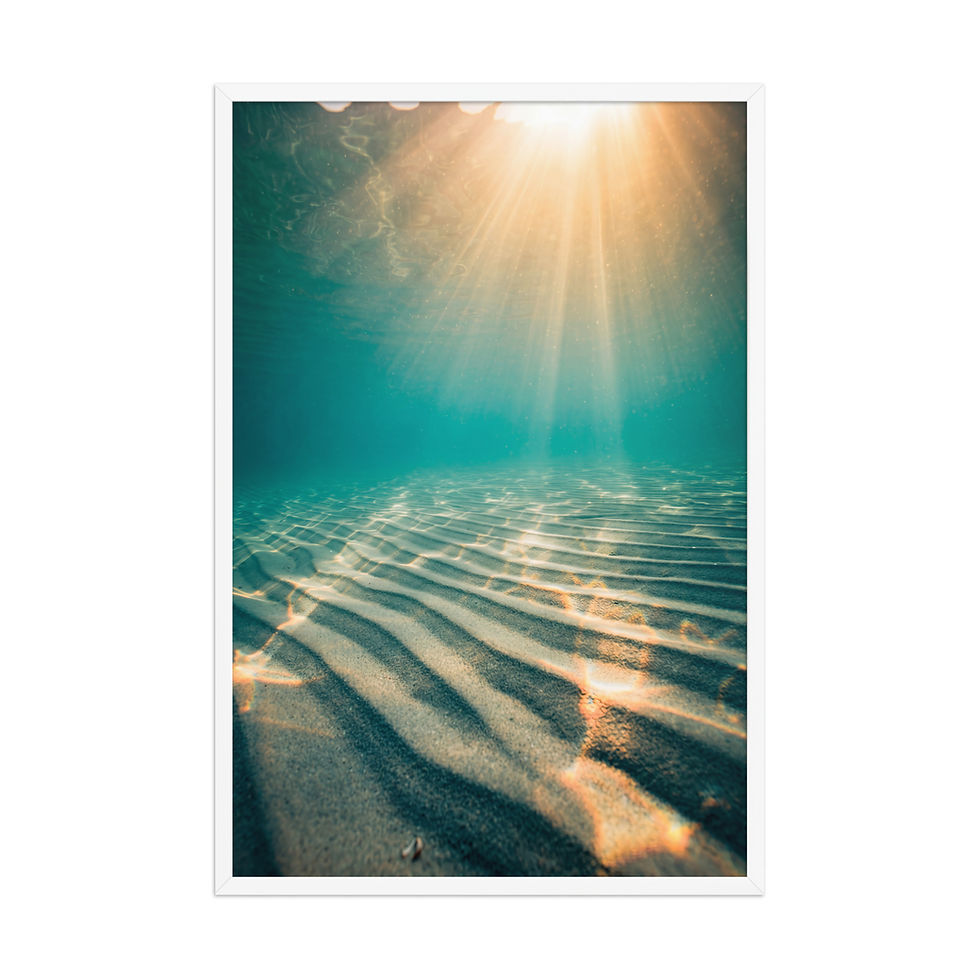 Thumbnail: Sunlit Seafloor — Underwater Sand Ripples — Framed Beach Print 