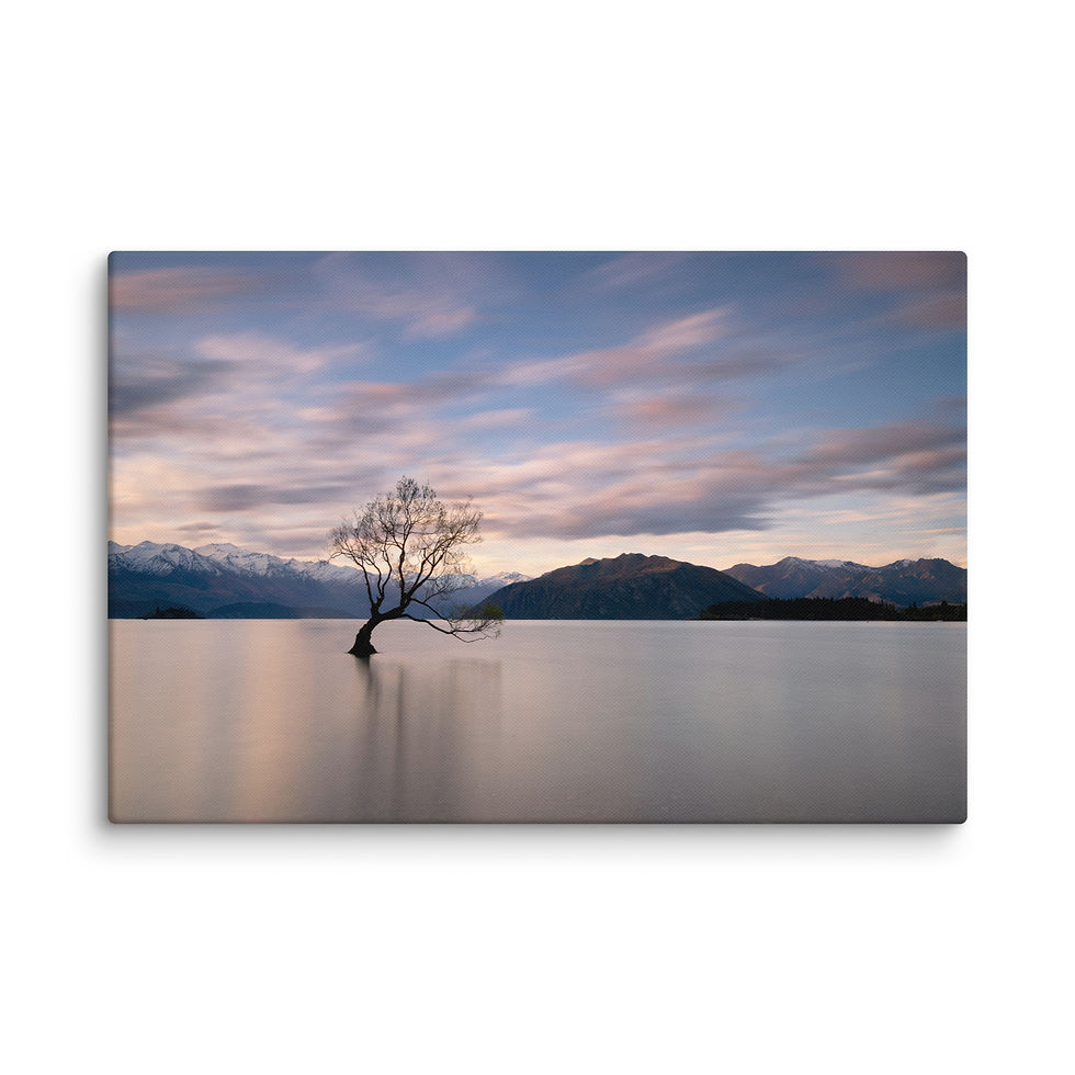 Thumbnail: Wanaka Lone Tree Canvas Print for Iconic New Zealand Lake Solitude Decor