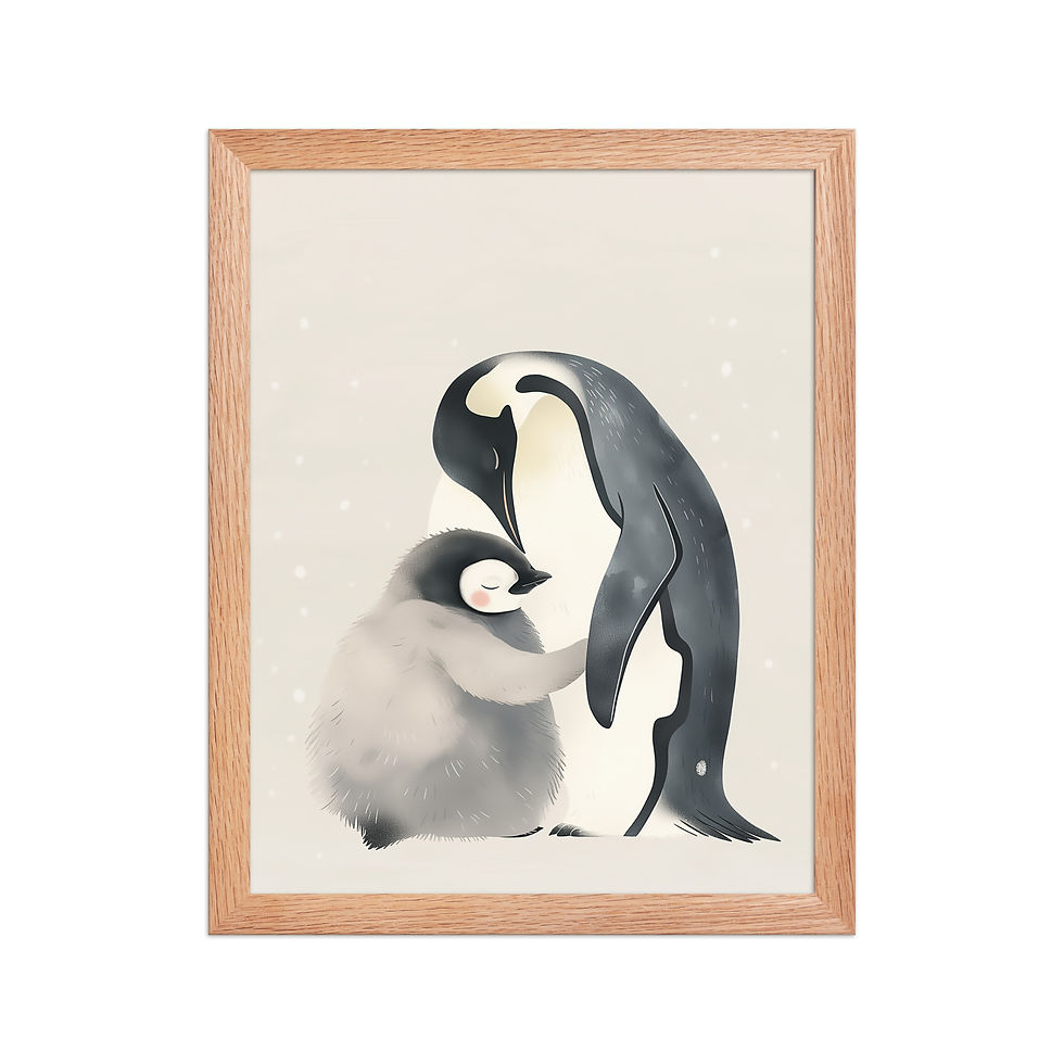 Thumbnail: Penguins | Whimsical Framed Nursery Prints for Kids' Rooms | Adorable Wall Art