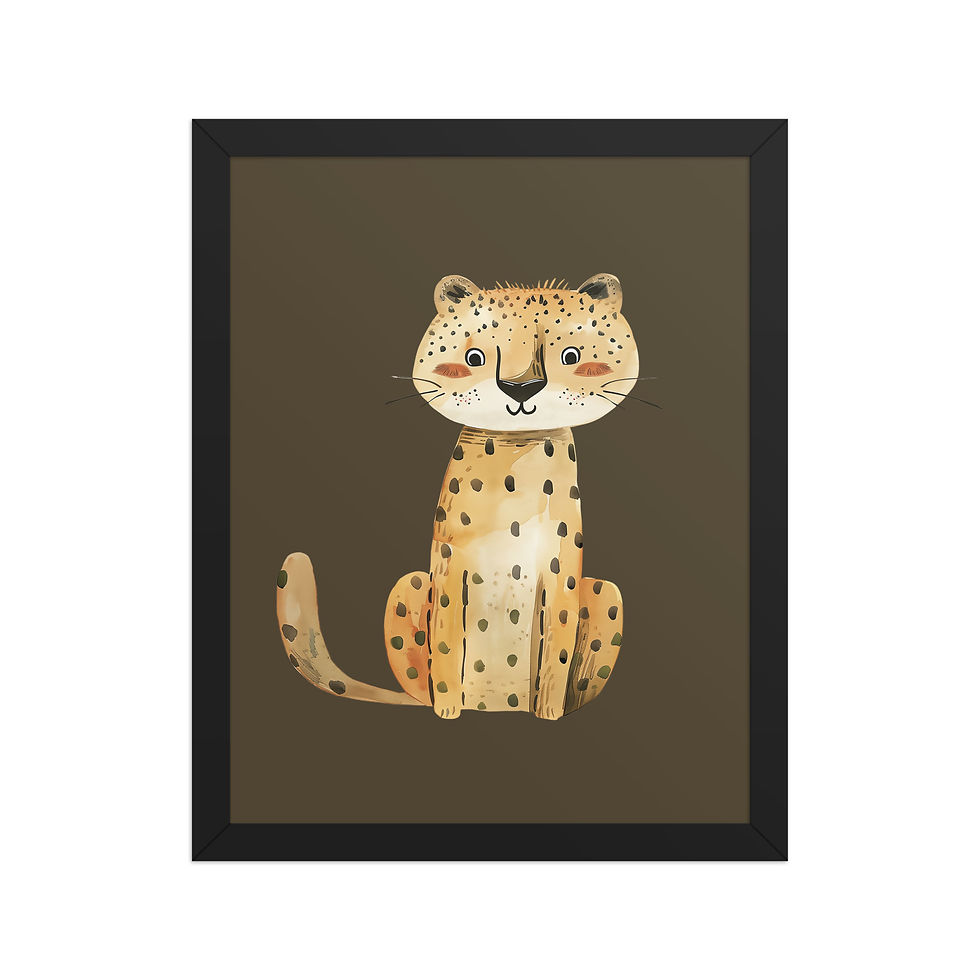 Thumbnail: Leopard | Whimsical Framed Nursery Prints for Kids' Rooms | Adorable Wall Art