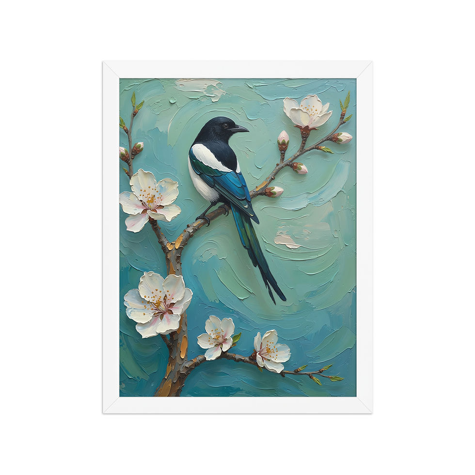 Thumbnail: Magpie on a Blossom Tree Art Print
