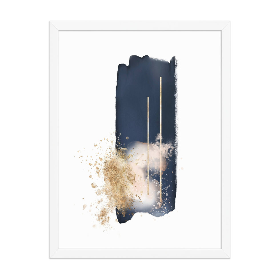 Thumbnail: Vertical Streaks Framed Print — Architectural Blue Composition  