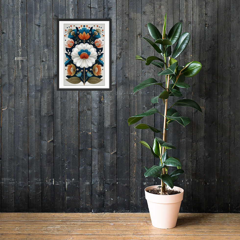Thumbnail: Scandinavian Inspired Botanical Wall Art - Folk Style Decor
