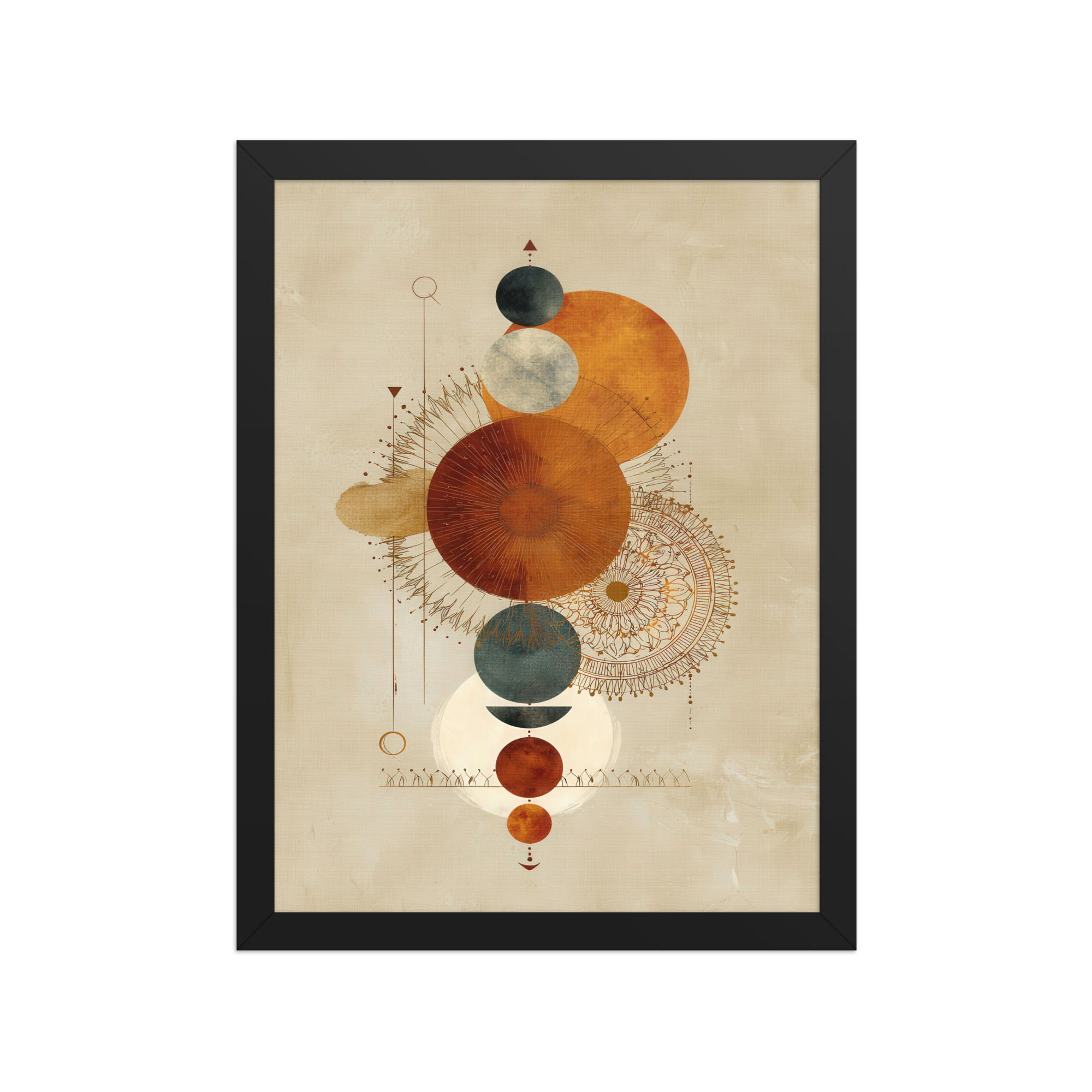 Framed Geometric Boho Art – Trendy Decor Piece