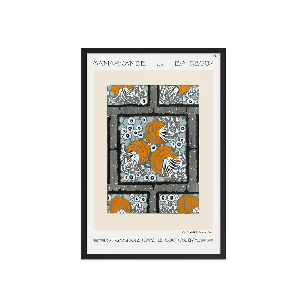 Thumbnail: Flower pattern Art Deco stencil print xiii | Samarkande | Seguy