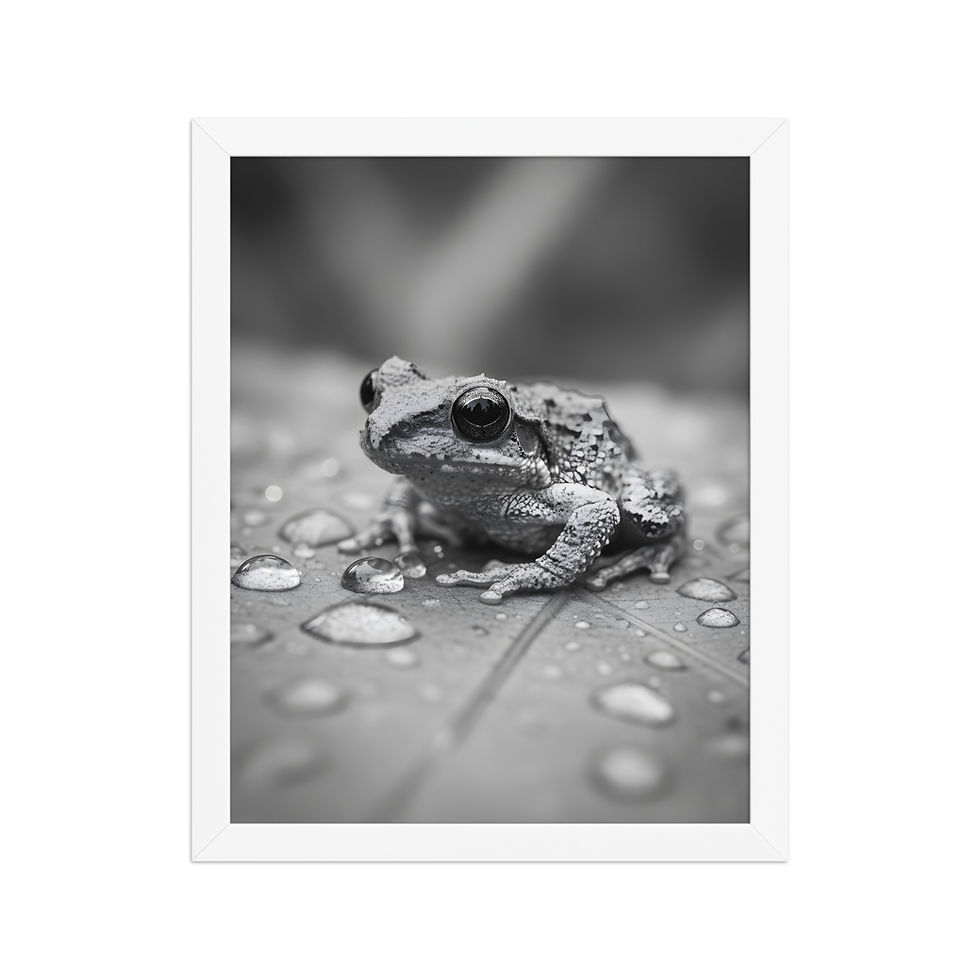 Thumbnail: Monochrome Rain Frog Framed Poster