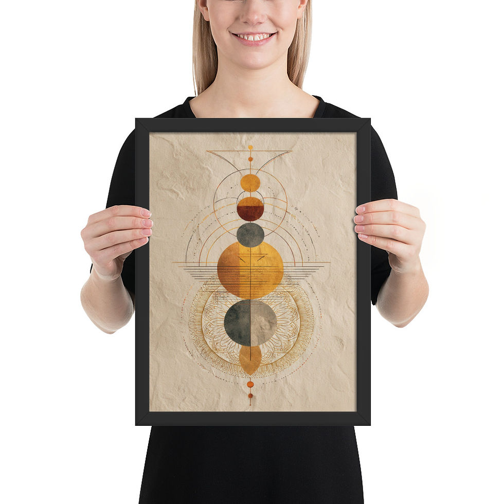 Thumbnail: Framed Geometric Boho Art – Trendy Decor Piece