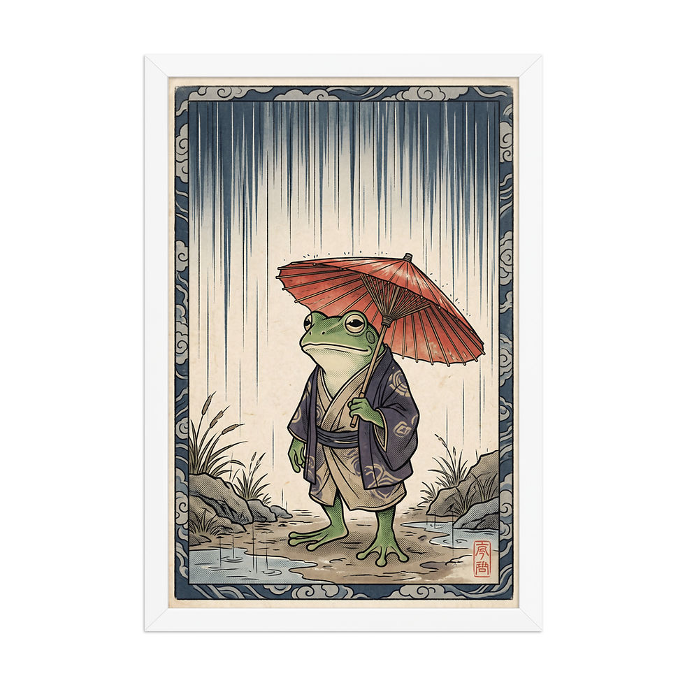 Thumbnail: Vintage Japanese Frog in the Rain Contemporary Mega Print