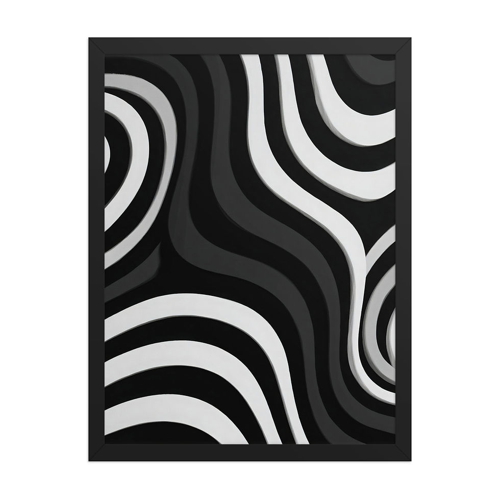 Thumbnail: Black & Beige Abstract Wall Art Print 