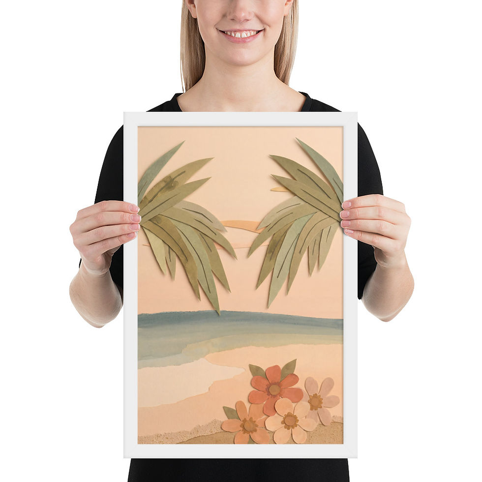 Thumbnail: Shoreline Collage Coastal Framed Mega Print