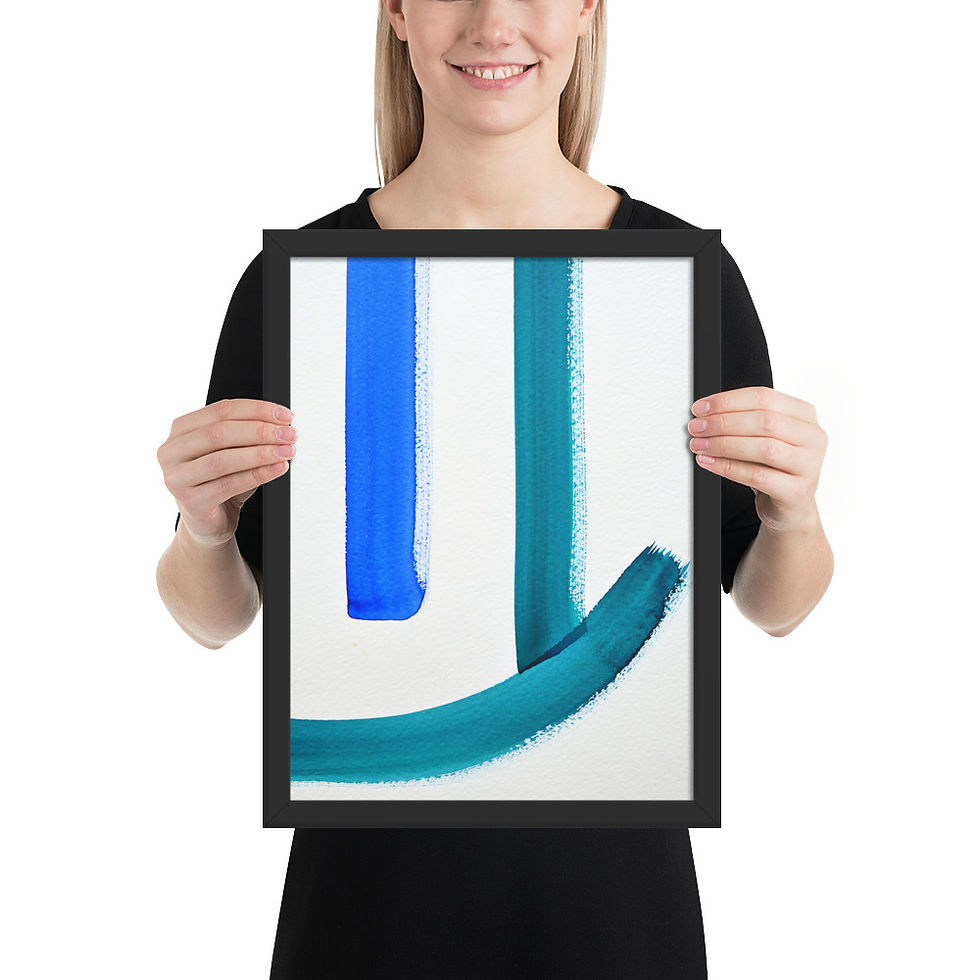 Thumbnail: Blue Verticals Minimalist Art Print