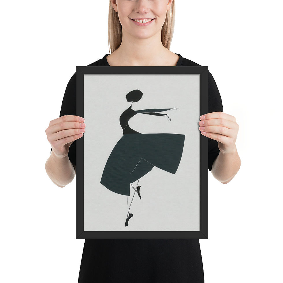 Thumbnail: Woman Dancing Gouache Inspired  Art Print 