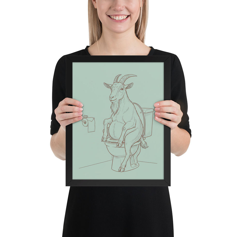 Thumbnail: Goat on the Toilet Quirky Wall Art Print
