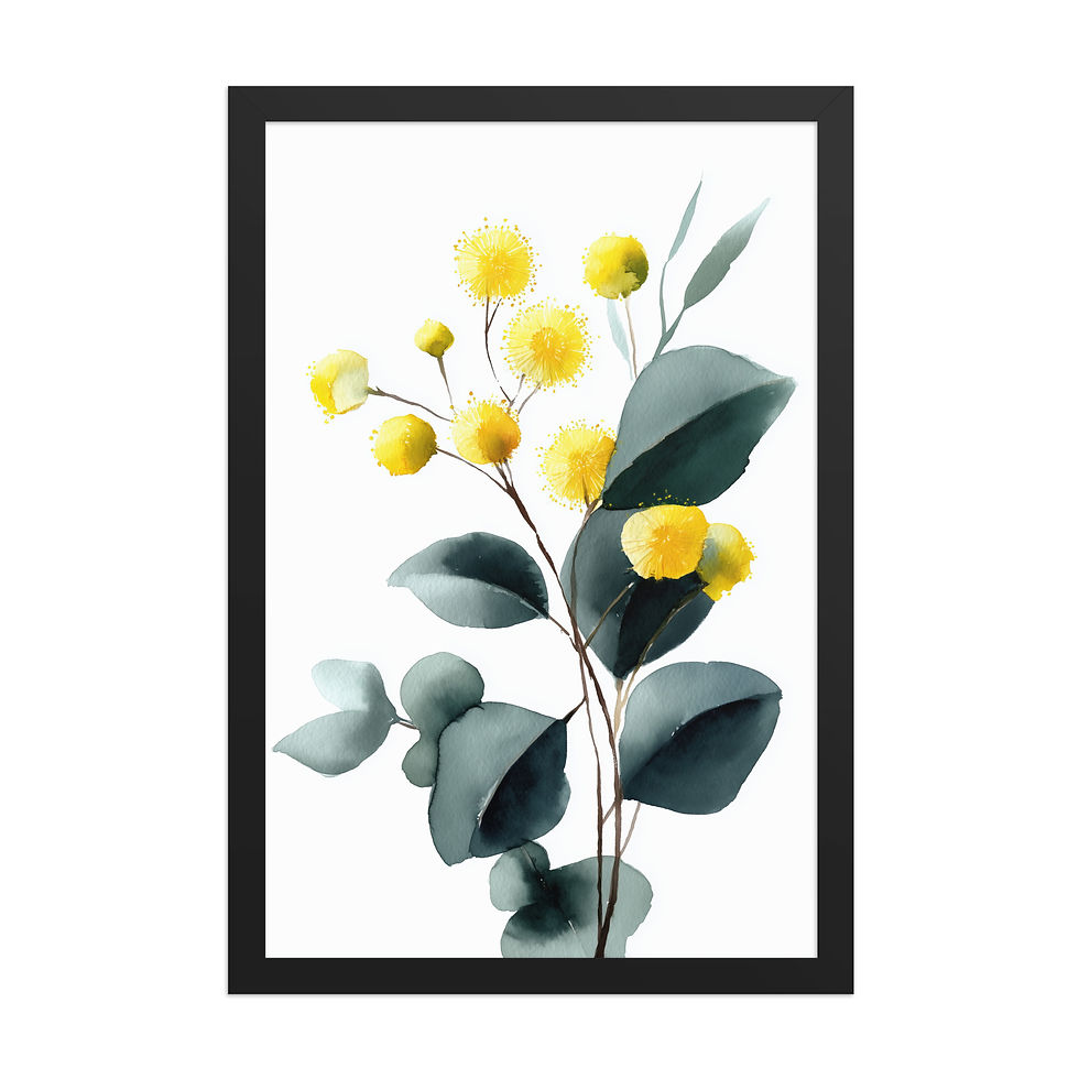 Thumbnail: Terracotta Blossom Sketch Print | Warm Boho Botanical Framed Art