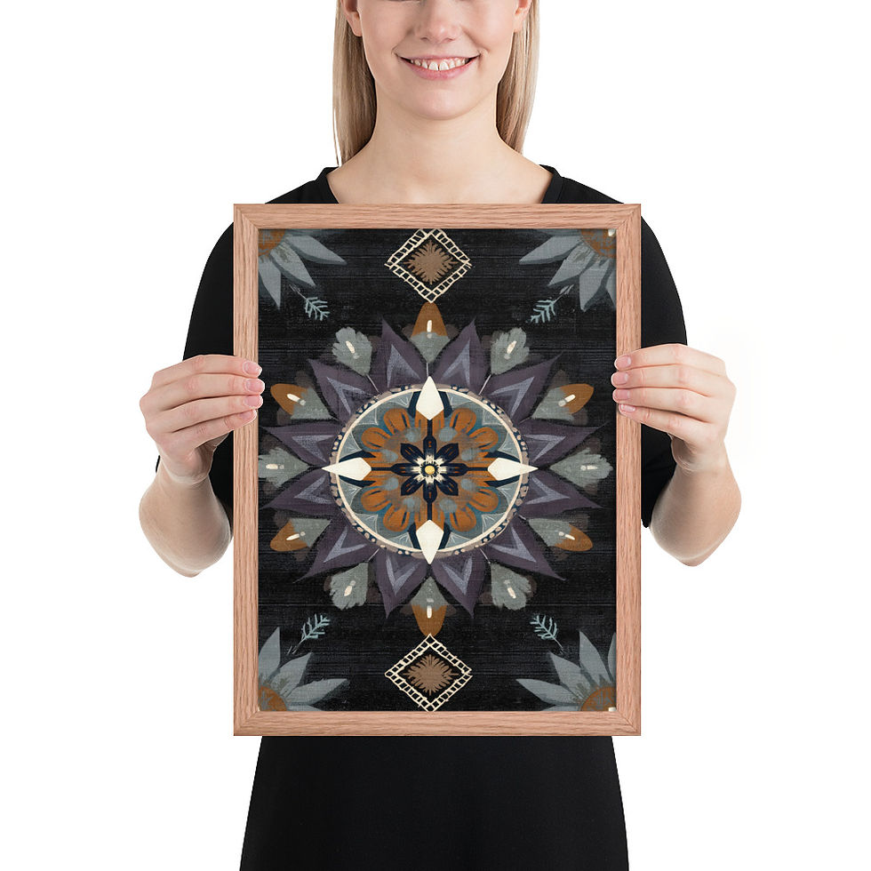 Thumbnail: Framed Geometric Boho Art – Trendy Decor Piece