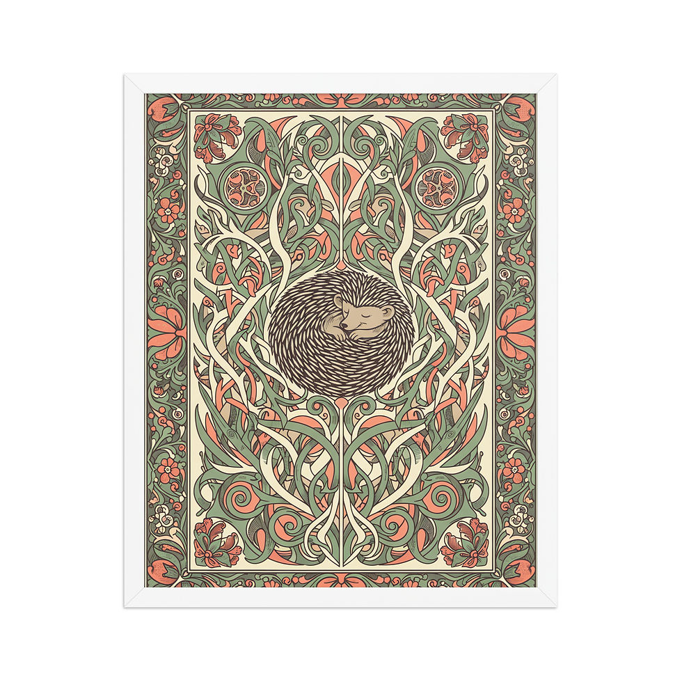 Thumbnail: Nestled Hedgehog William Morris Inspired Art