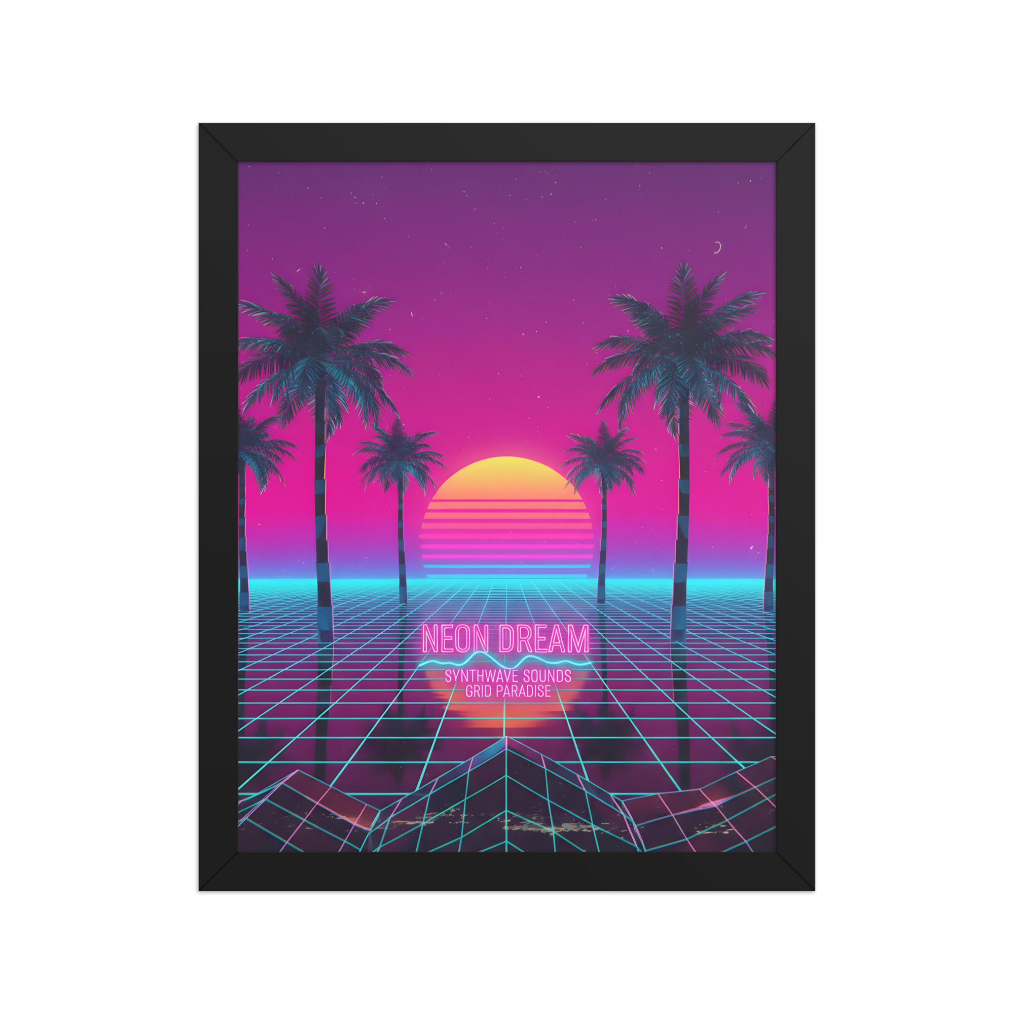 Neon Dream Retro Wave 80s Style Art Print