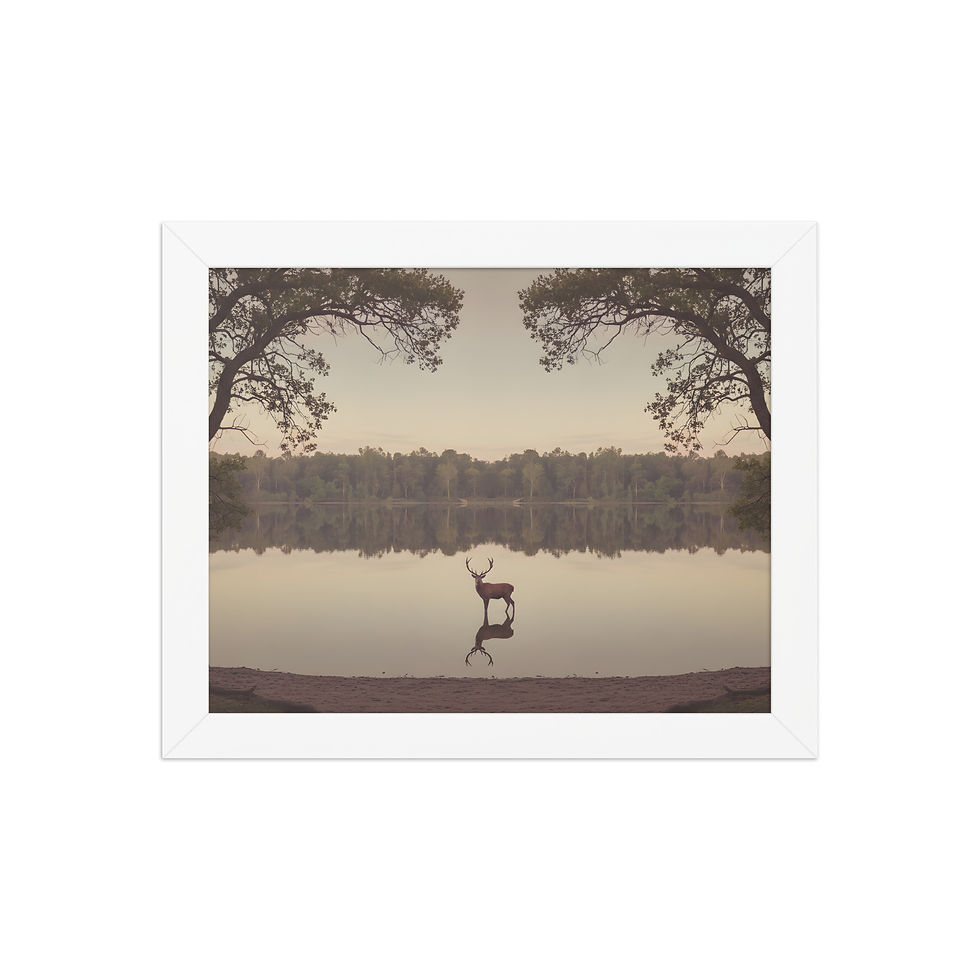 Thumbnail: Majestic Stag in Lake Vintage Art Print