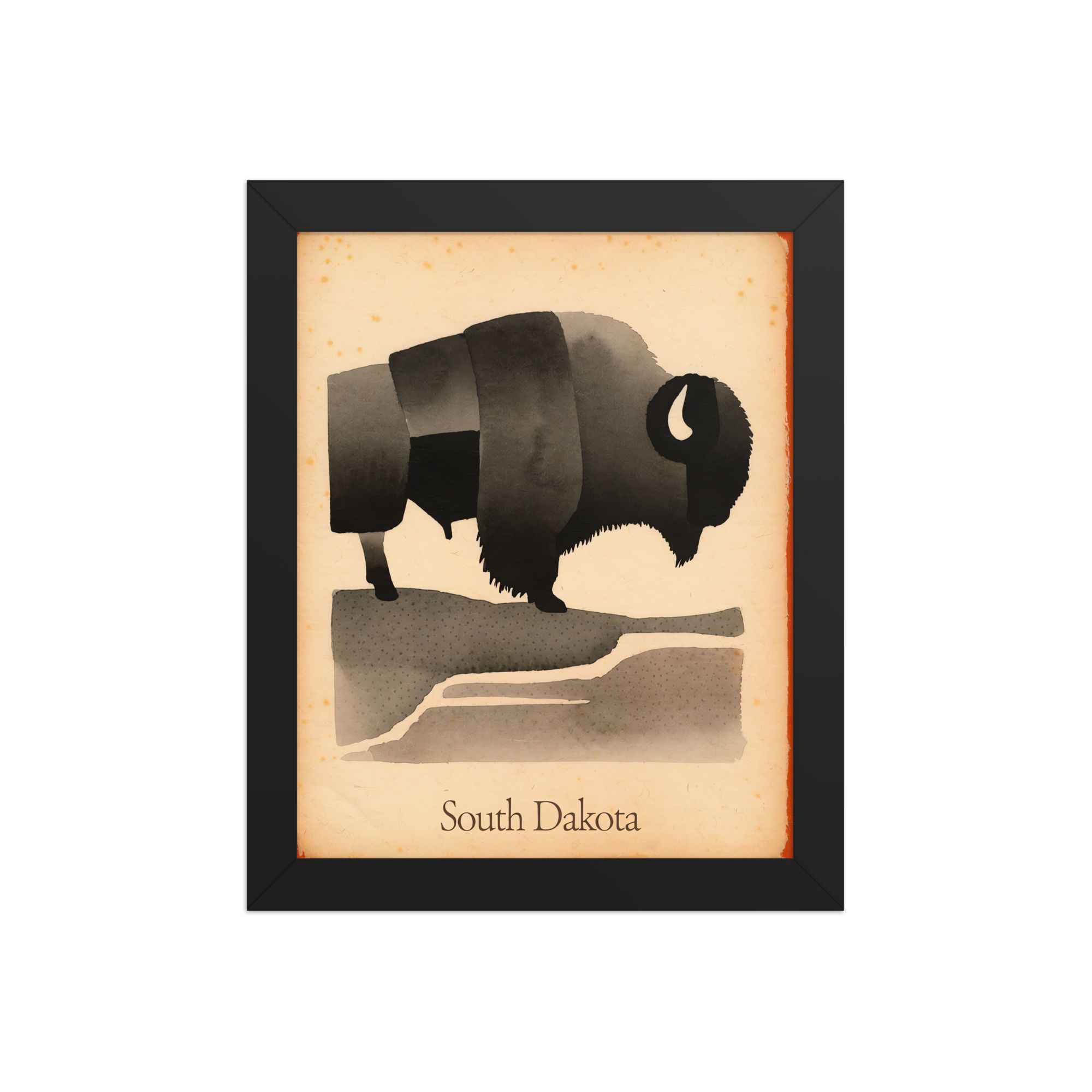 South Dakota Minimalist Framed Poster