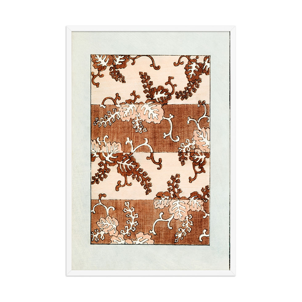 Thumbnail: Banded Oak Leaf Arabesque – Shin Bijutsukai Framed Art Print