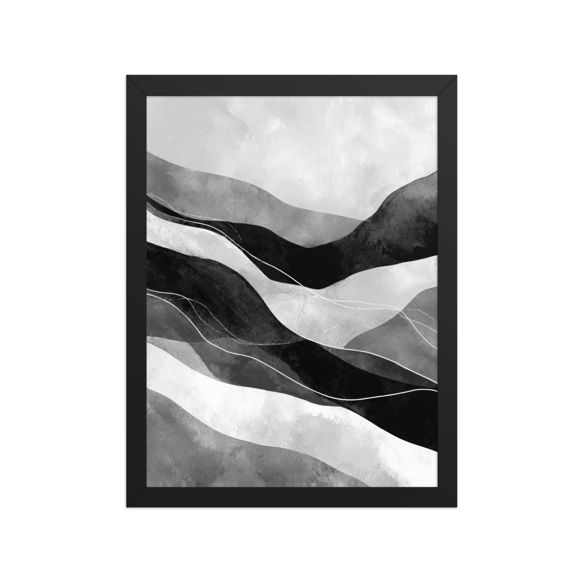 Black & Beige Abstract Wall Art Print 