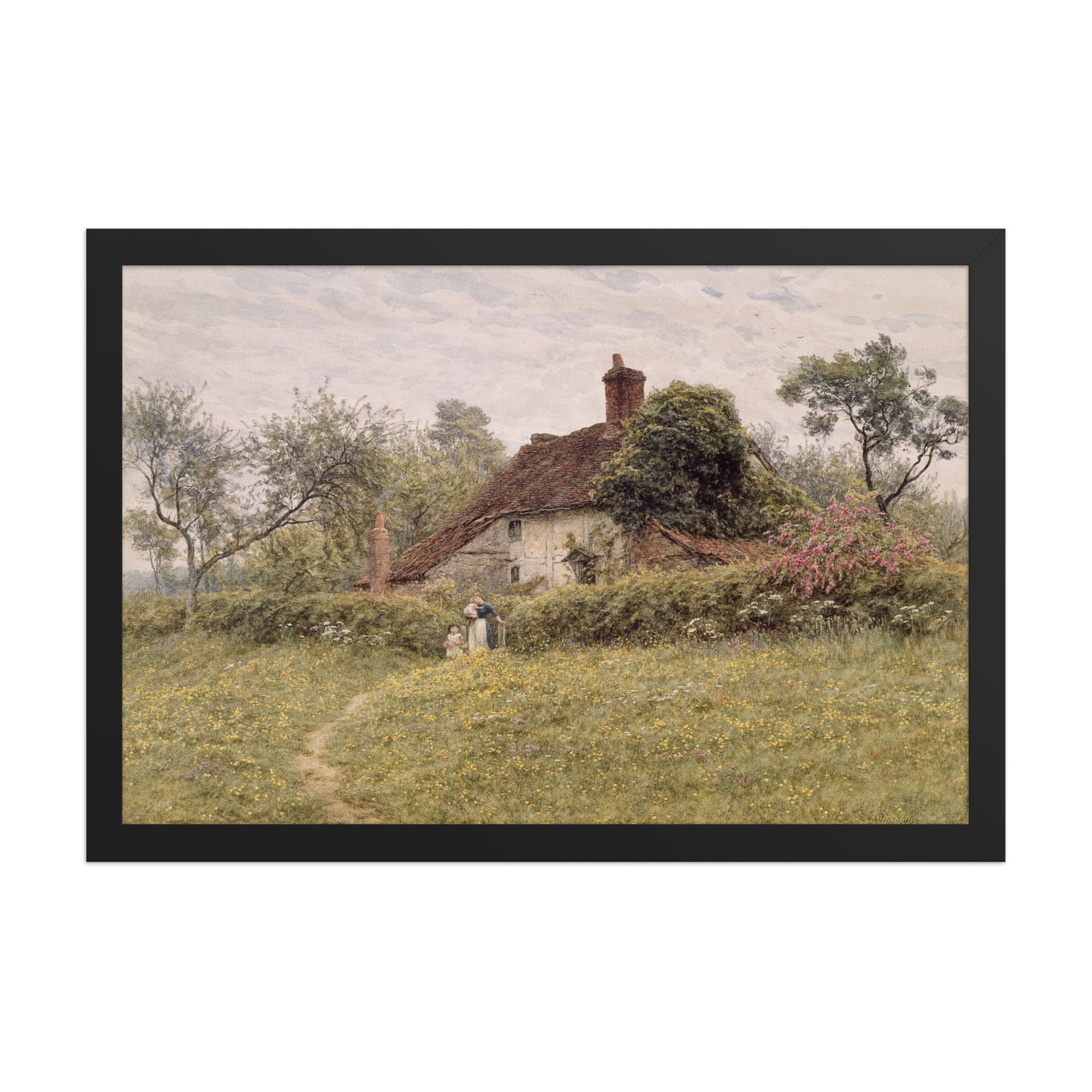 Thatched House Vintage Wall Art