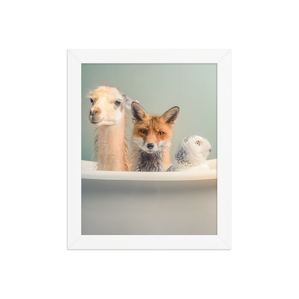 Thumbnail: Bath Party Funny Animal Art Print