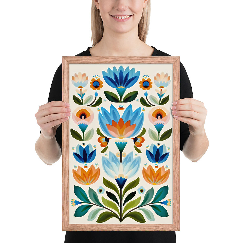 Thumbnail: Folk Botanical Wall Art - Scandinavian Design for Nature Lovers